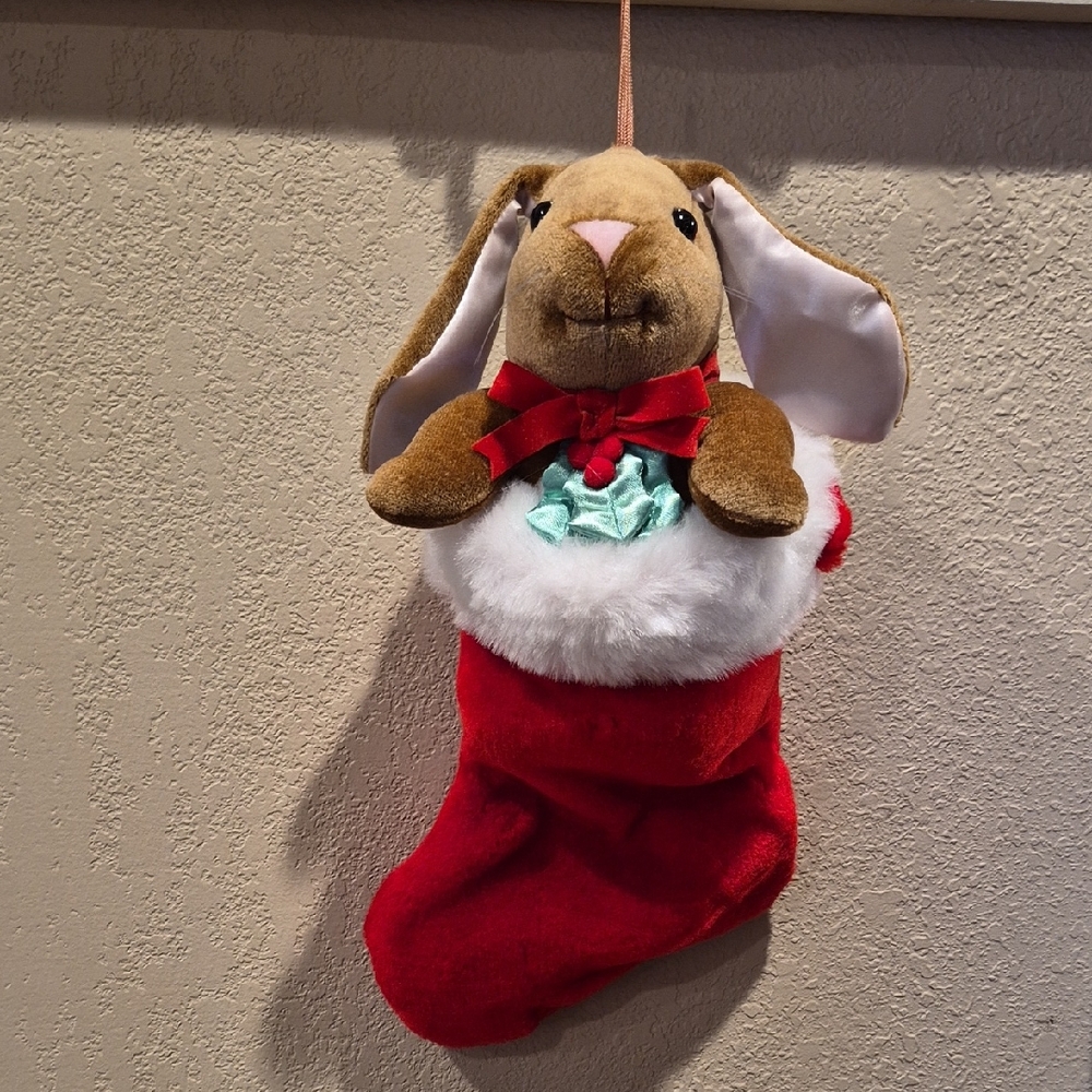 Velveteen Bunny Christmas Stocking